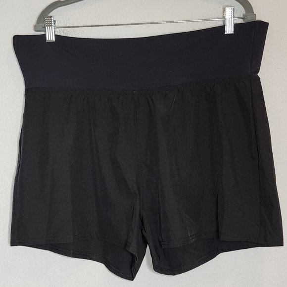 La Blanca Black Island Goddess Foldover 3" Boardshort Unlined Est Size Large XL - Picture 1 of 12